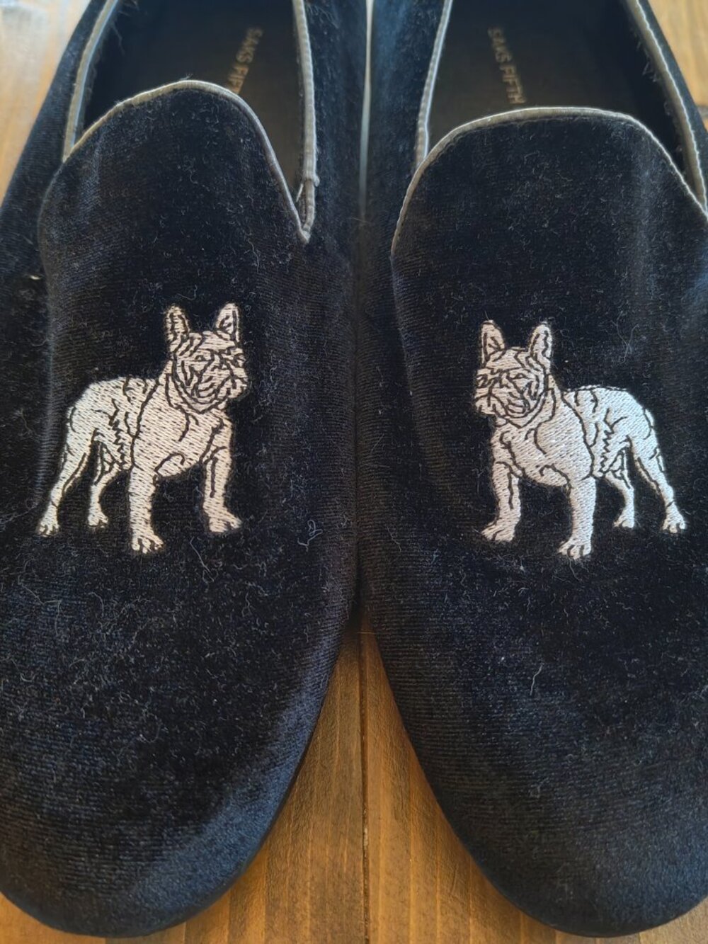 Saks Fifth Avenue “Reggie” Velvet Bulldog Loafers | Men’s 9M - Picture 2 of 7